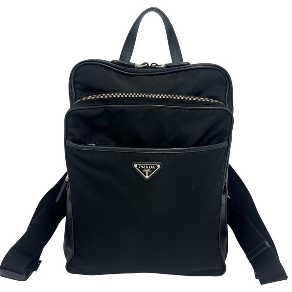 Prada Tessuto Nylon Saffiano Leather Backpack